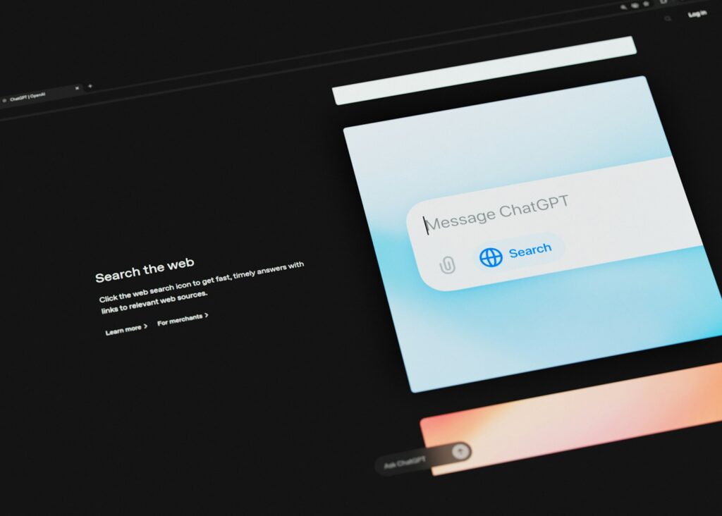 A computer screen showing a chatbot interface.
